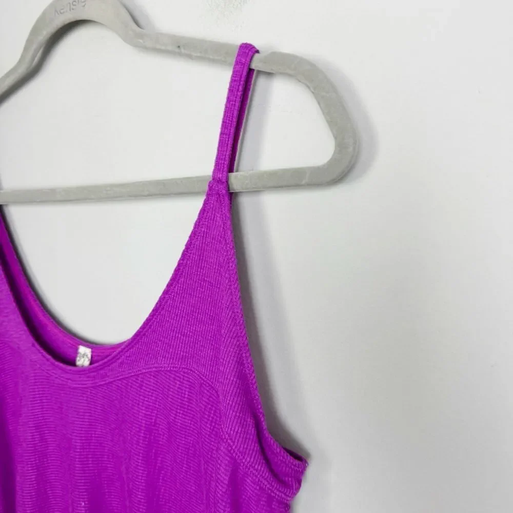 FREE PEOPLE | INTIMATELY Purple Textured Side Slit Tank Top Women’s Size Medium